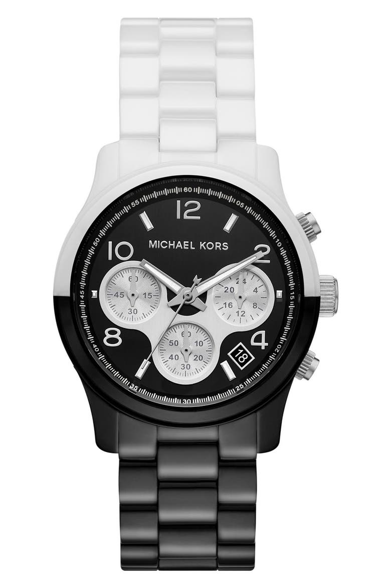 MICHAEL Michael Kors Runway Two-Tone Chronograph Ceramic  display picture 3