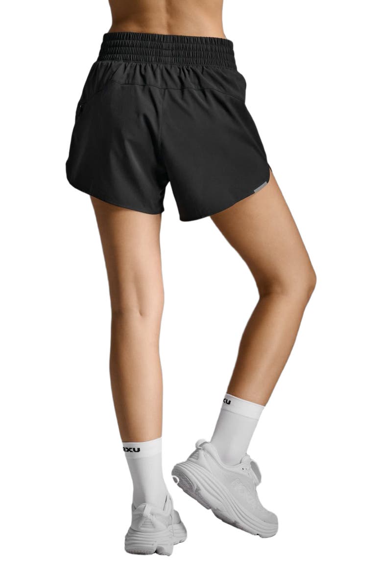 2XU Aero Hi-Rise 4 Inch Shorts, Alternate, color, Black/Silver Reflective
