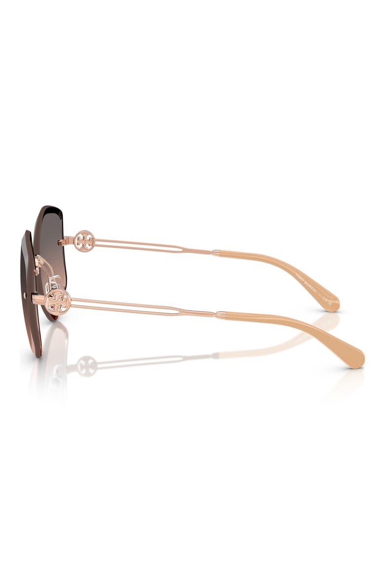 58mm Gradient Irregular Sunglasses, Alternate, color, ROSE GOLD