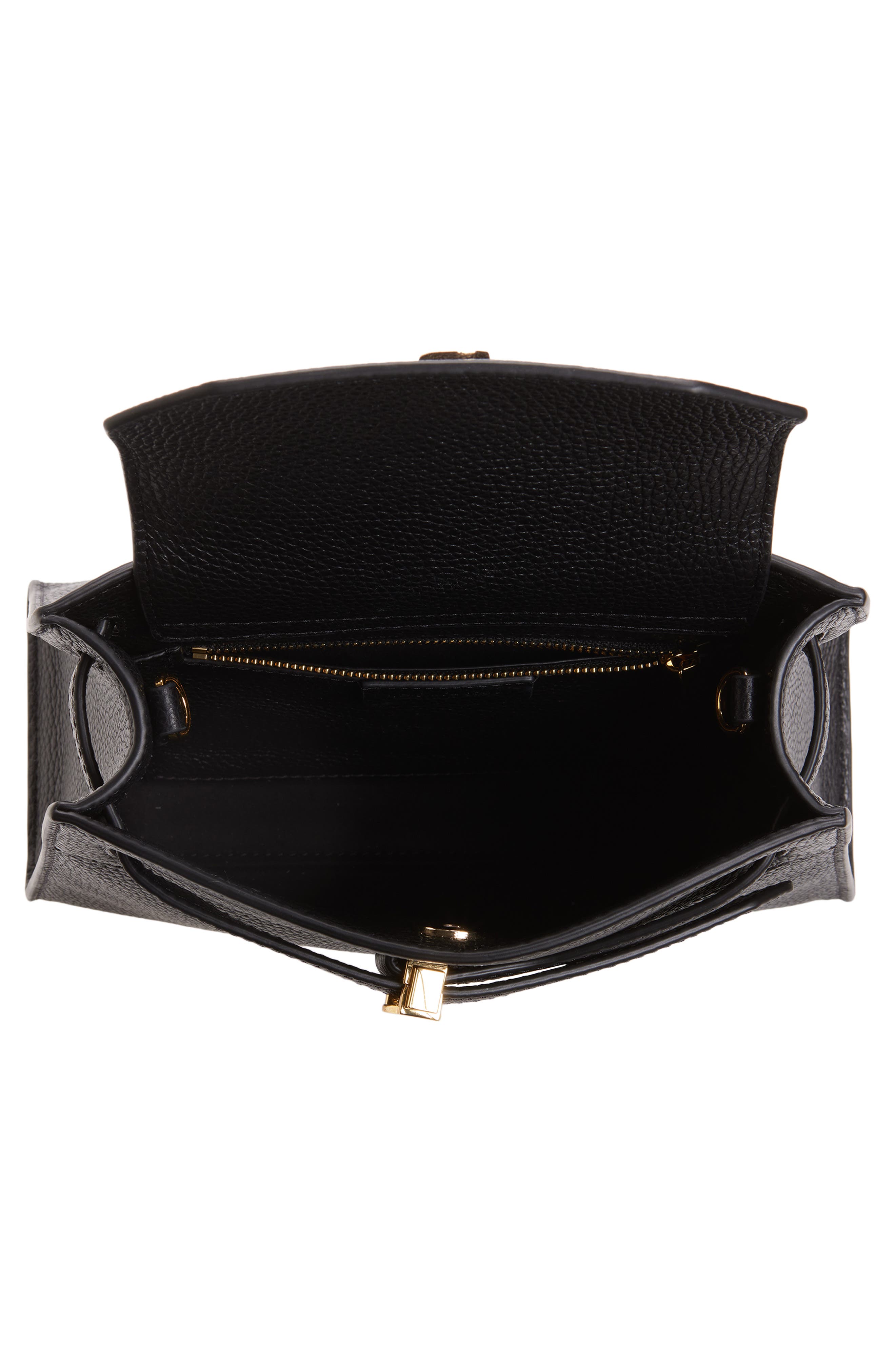 Veronica Beard Dash Leather Top Handle Bag, Alternate, color, Black