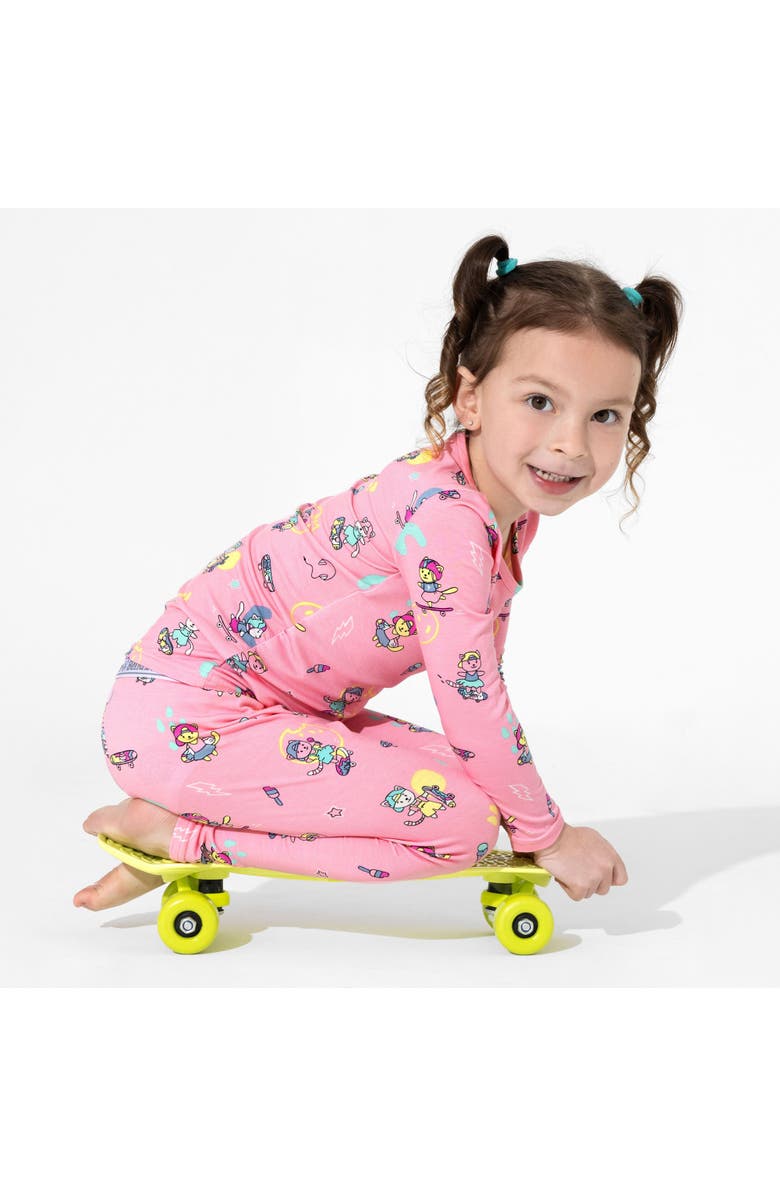 Bellabu Bear Kids' Skater Kitty Set of 2 Piece Pajamas, Alternate, color, Skater Kitty