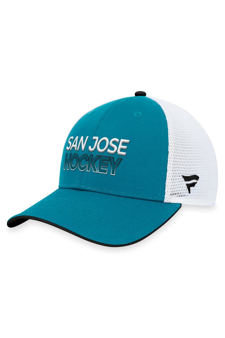Men's Fanatics Branded  Teal San Jose Sharks Authentic Pro Rink Trucker Adjustable Hat, Alternate, color, Teal
