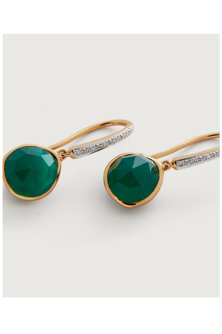 Siren Small Green Onxy Drop Earrings, Alternate, color, YELLOW GOLD