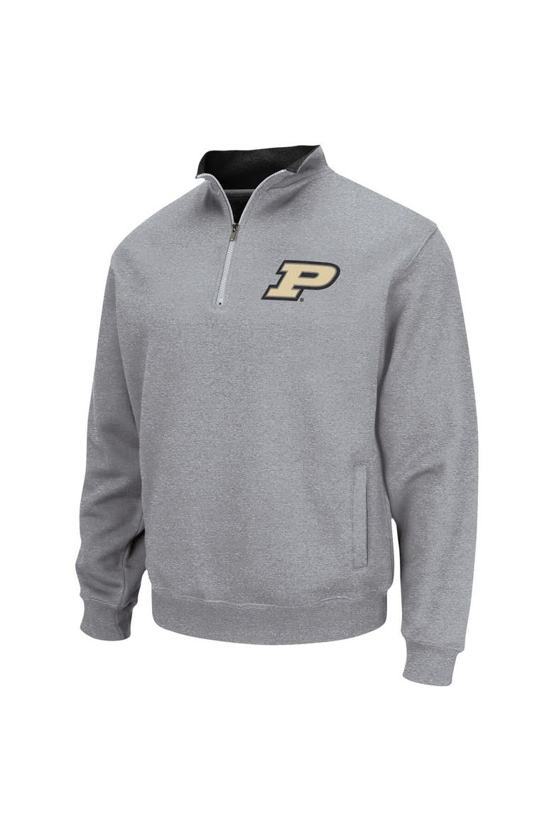 Men's Colosseum Heathered Gray Purdue Boilermakers Tortugas Team Logo Quarter-Zip Jacket, Alternate, color, Heather Gray
