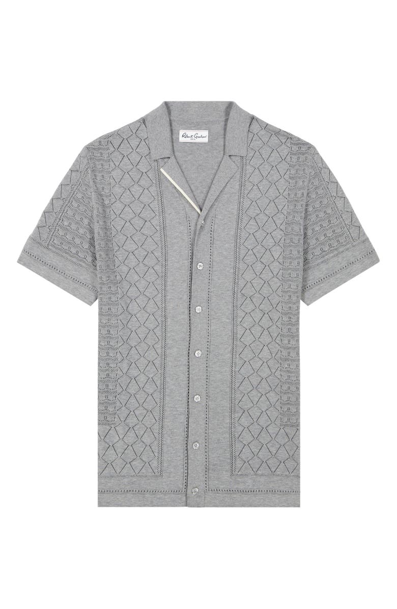 Robert Graham Delmar Pointelle Cotton Button-Up Sweater, Alternate, color, 