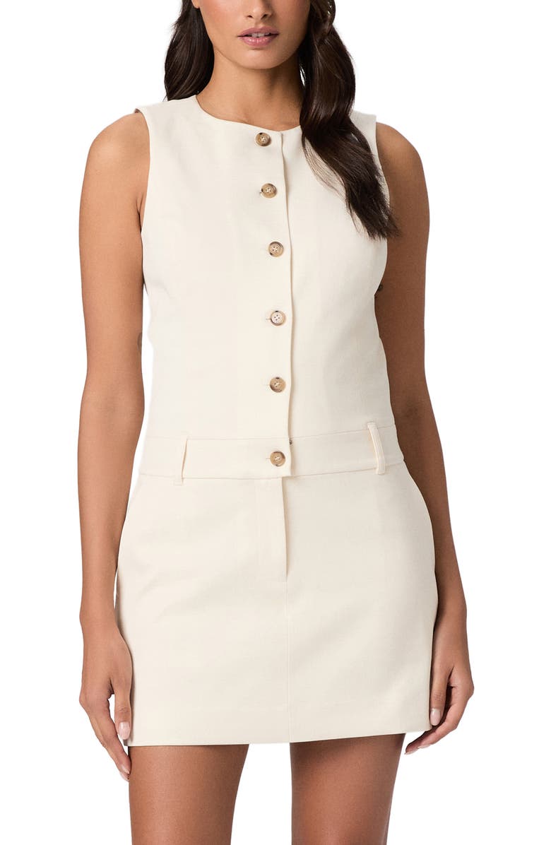 PAIGE Soho Button Front Minidress, Alternate, color, Bone