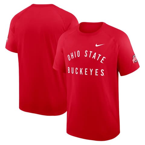 Men's Nike Scarlet Ohio State Buckeyes Ready Raglan Premium Performance T-Shirt