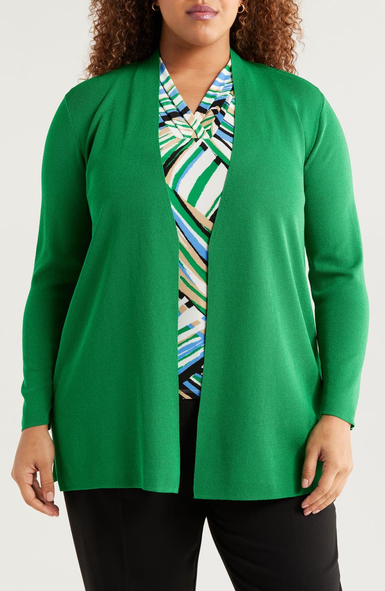 Anne Klein Nappa Open Front Cardigan, Main, color, 