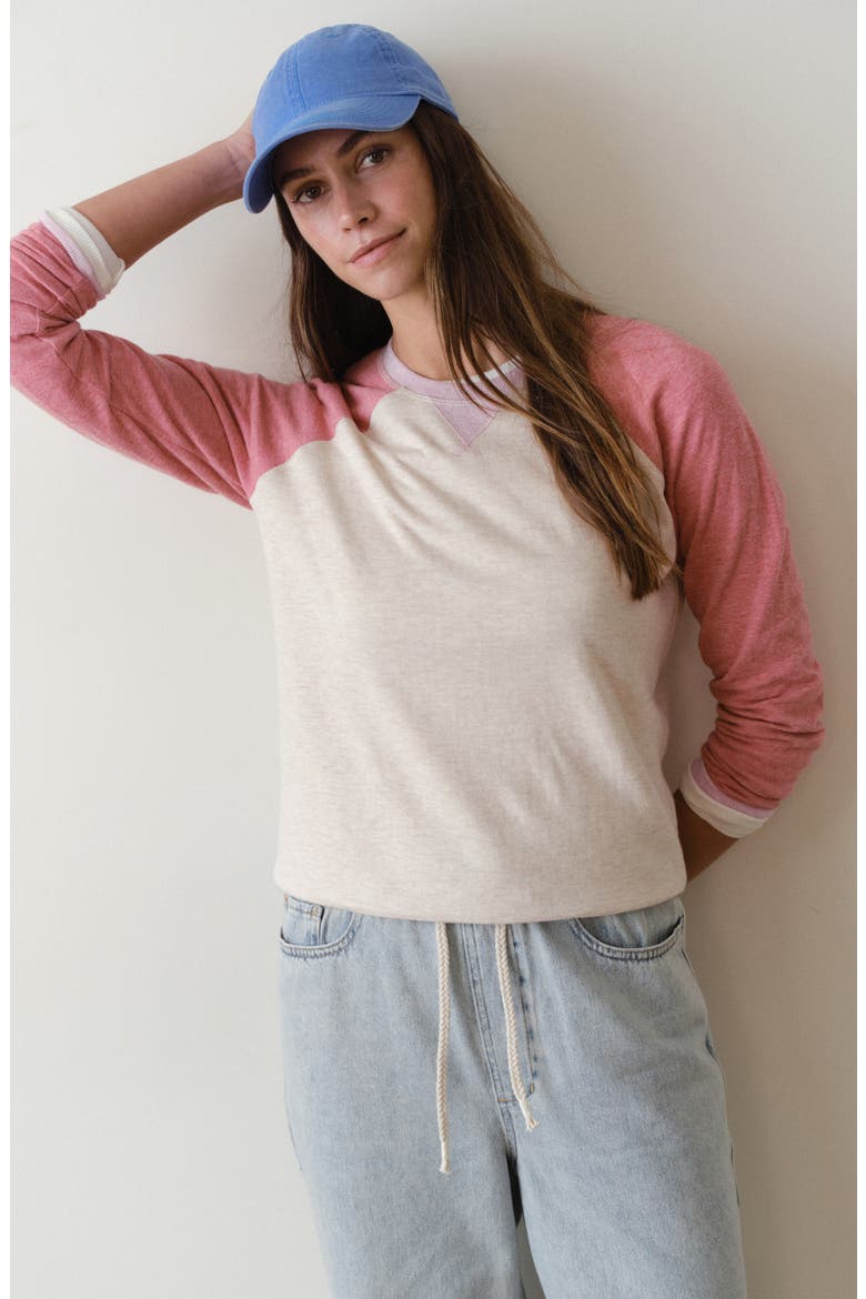Varsity Raglan Sweatshirt, Alternate, color, POPPY