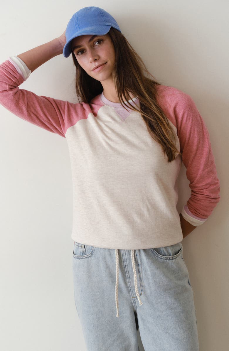 Marine Layer Varsity Raglan Sweatshirt, Alternate, color, Poppy