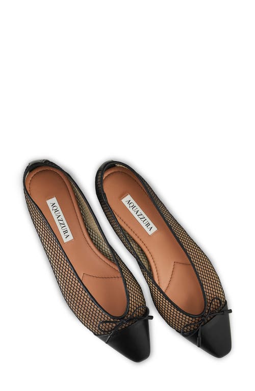 Aquazzura Gioia Cap Toe Ballet Flat In Black