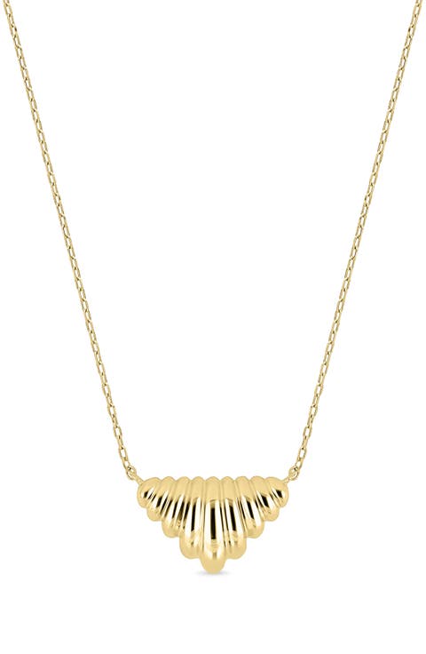 14k Gold Chevron Pendant Necklace
