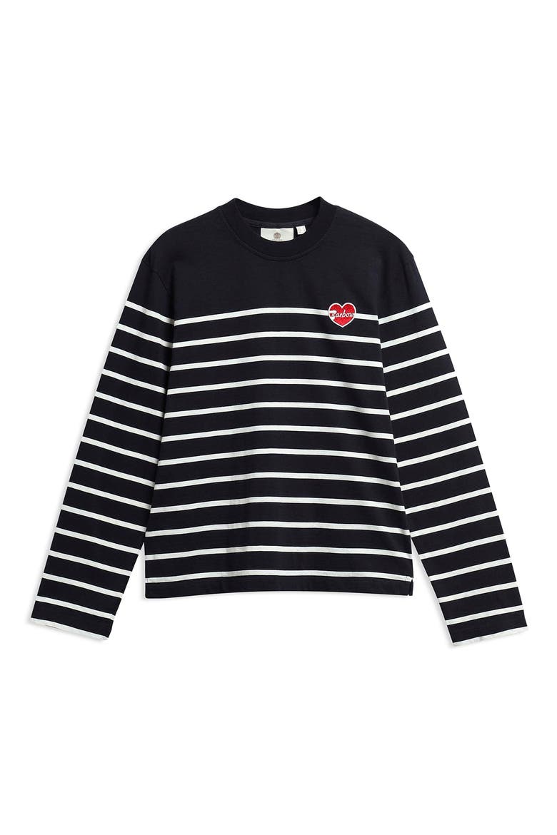 Harling Striped Long Sleeve T-Shirt, Alternate, color, DARK NAVY/ CLOUD