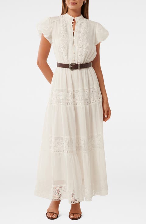 Dress w/  Floral Lace Overlay and Belt main image 1