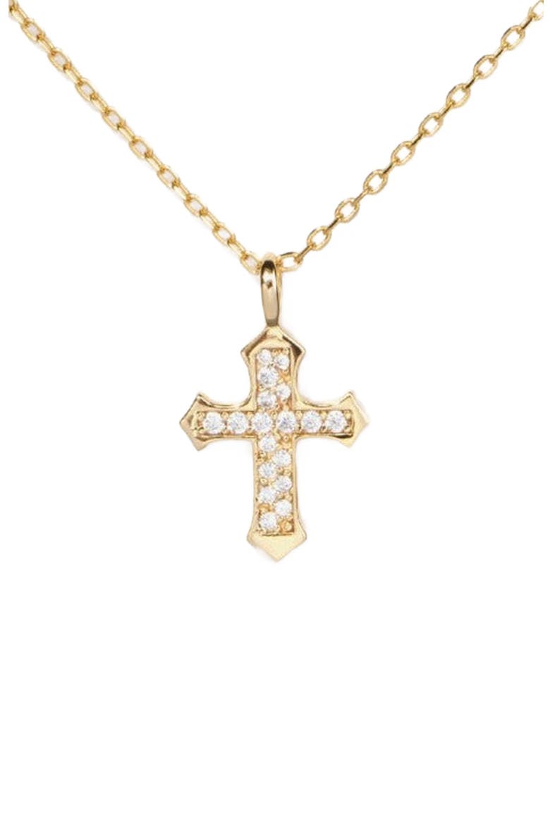 Evelyn Cross Necklace, Main, color, Gold