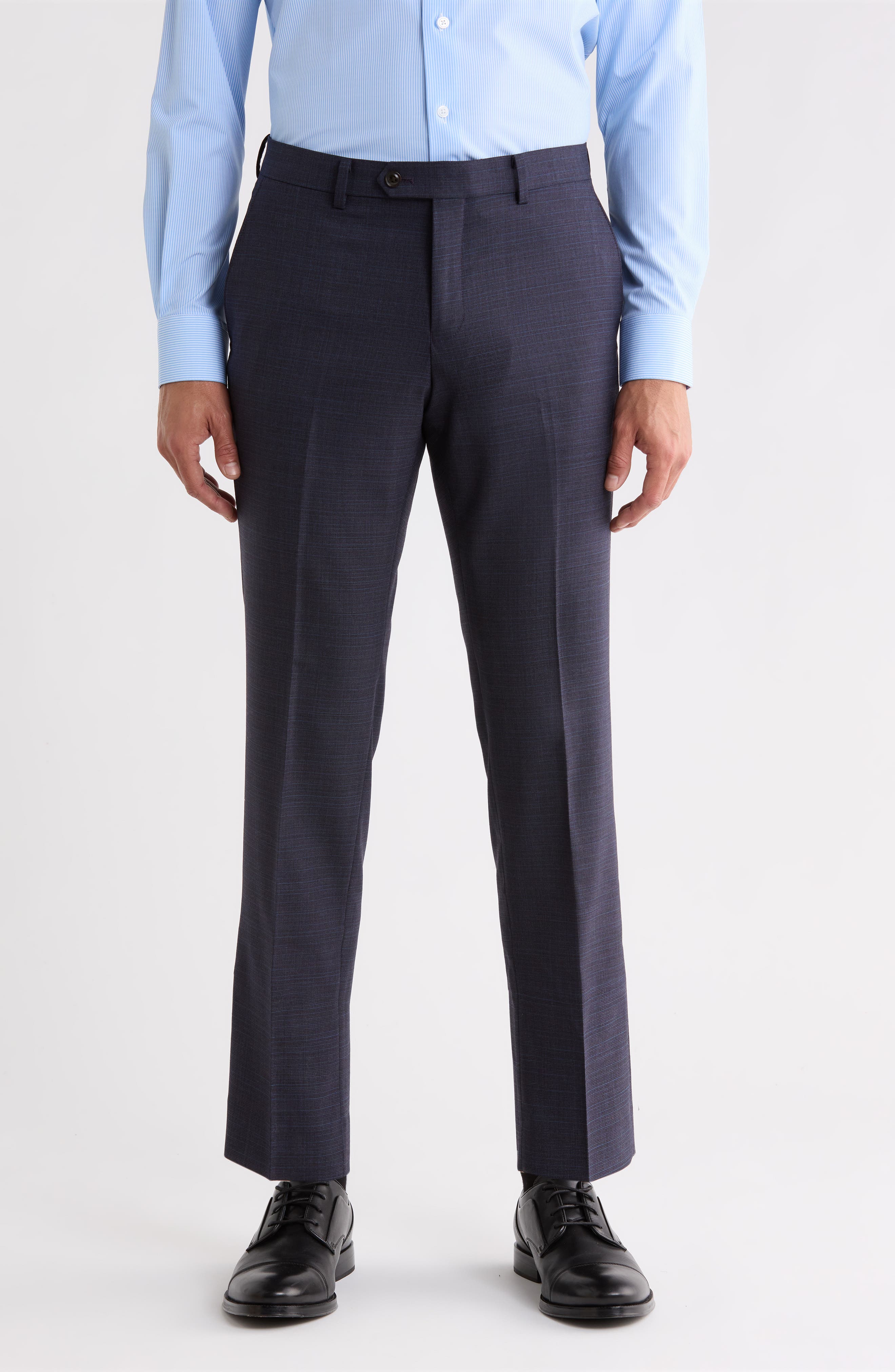 Flat Front Wool Blend Dress Pants