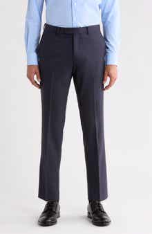 Flat Front Wool Blend Dress Pants