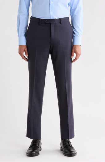 Flat Front Wool Blend Dress Pants
