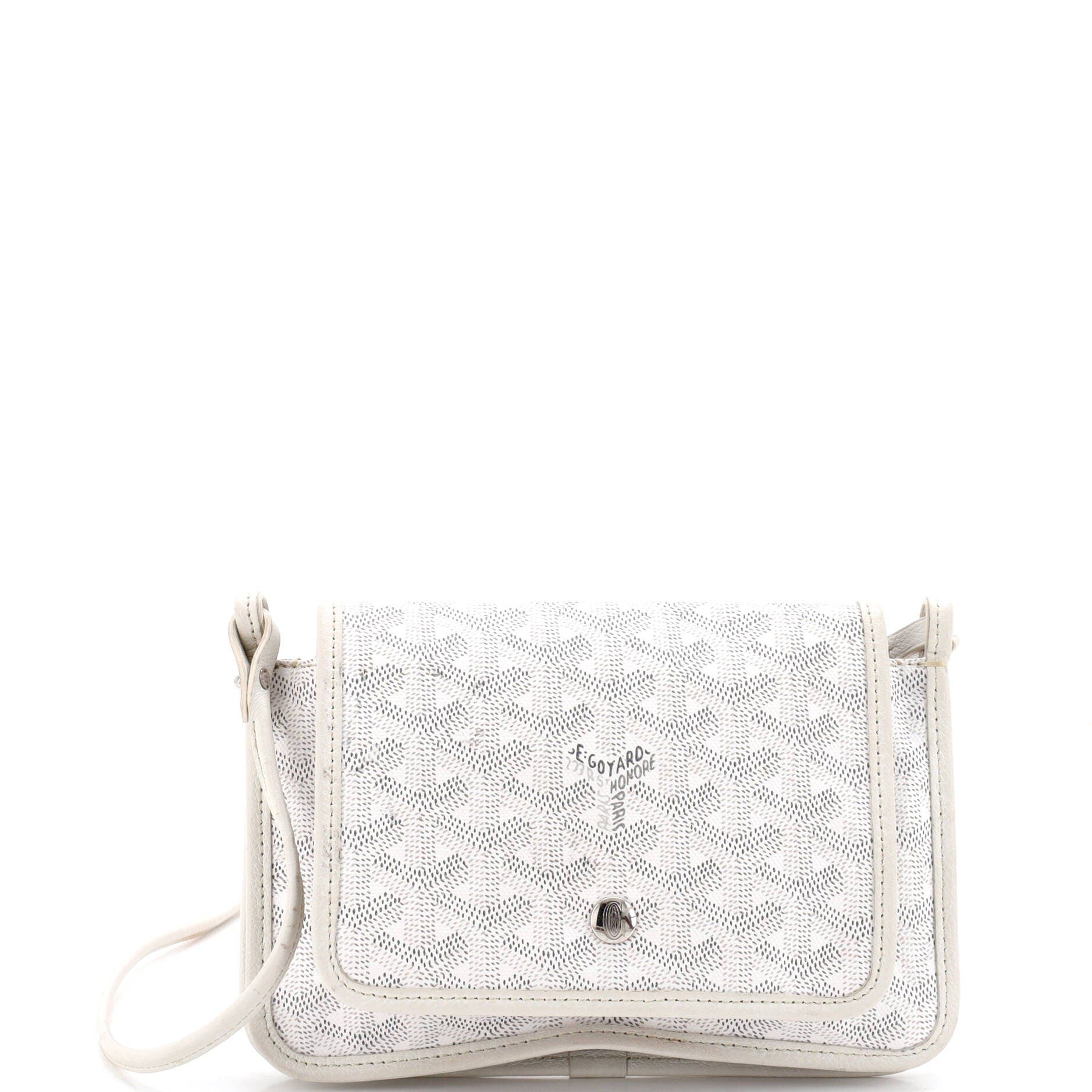 Pre-Owned Goyard Plumet Clutch Wallet Coated Canvas, Main, color, White