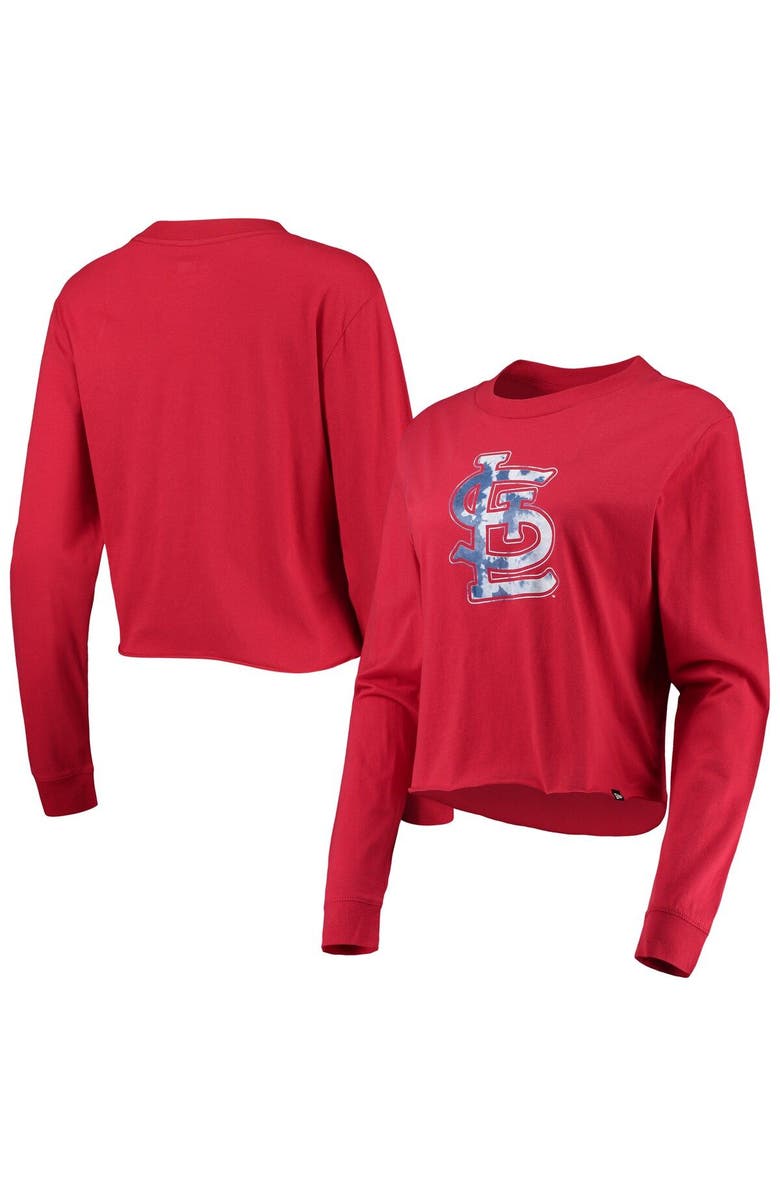 New Era Women's New Era Red St. Louis Cardinals Baby Jersey Cropped Long Sleeve T-Shirt, Main, color, Red