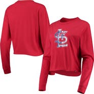 New Era Women's New Era Red St. Louis Cardinals Baby Jersey Cropped Long Sleeve T-Shirt
