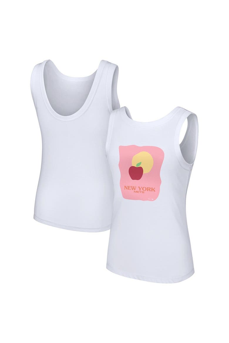 Women's Lusso Style  White New York Mets Lindy Tank Top, Main, color, White