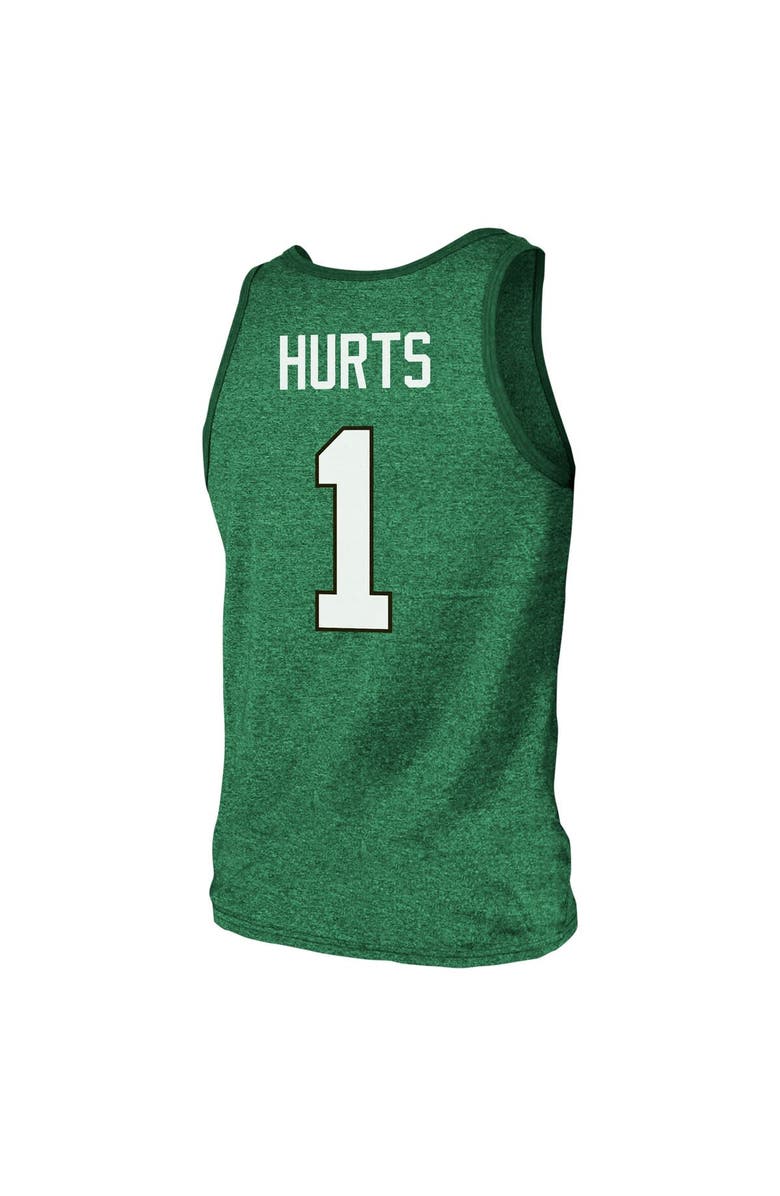 Majestic Threads Men's Majestic Threads Jalen Hurts Kelly Green Philadelphia Eagles Tri-Blend Player Name & Number Tank Top, Alternate, color,