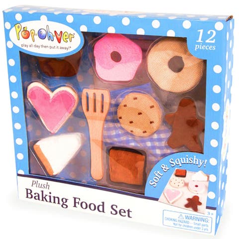 PopOhVer Pretend Play Plush Baking Food Play Set