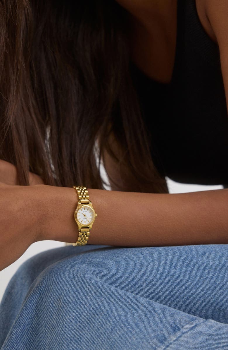 CENDRE Isobel Bracelet Watch, 20mm, Alternate, color, White/ 18K Gold