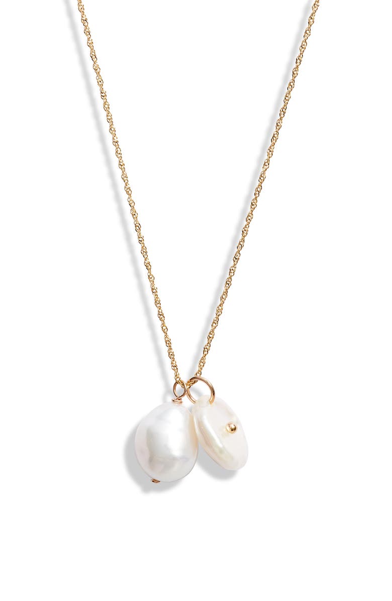 Poppy Finch Baroque & Petal Pearl Pendant Necklace, Main, color, 