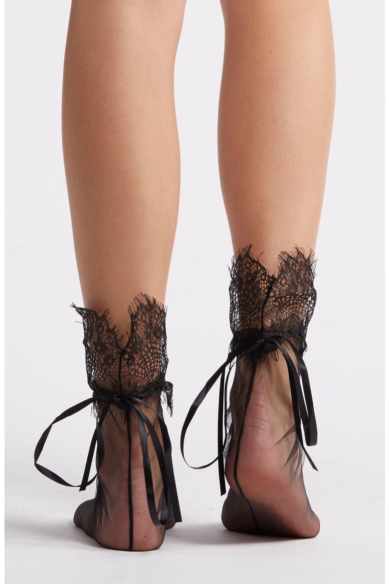 All Lace Up Crew Socks, Alternate, color, BLACK