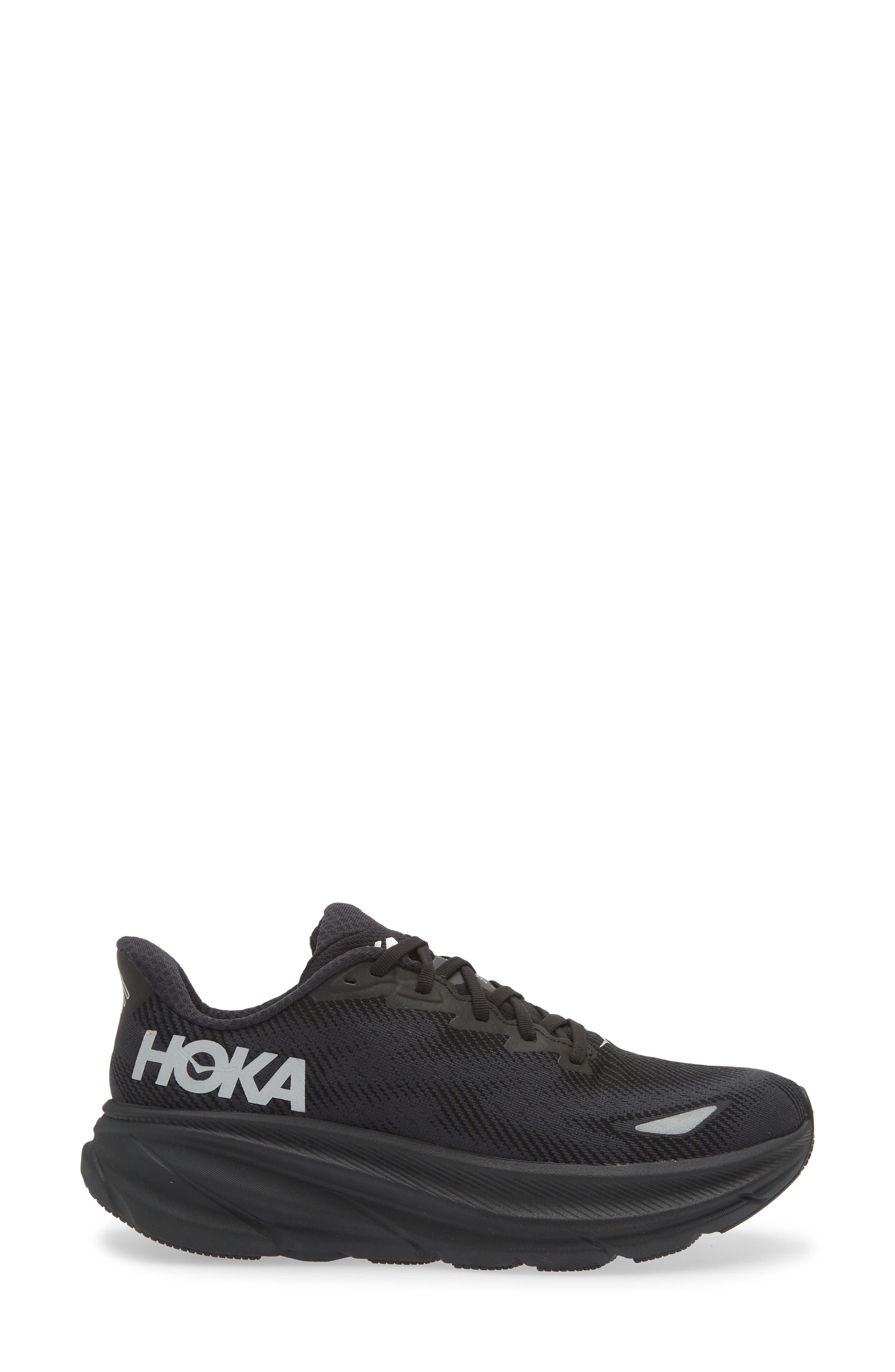 HOKA Clifton 9 Gore-Tex<sup>®</sup> Waterproof Running Shoe, Alternate, color, Black / Black