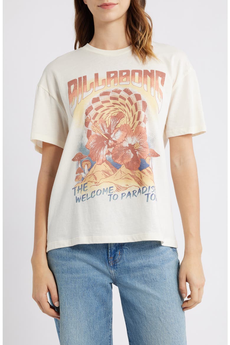 Paradise Tour Short Sleeve Graphic T-Shirt, Main, color, WHITE CAP