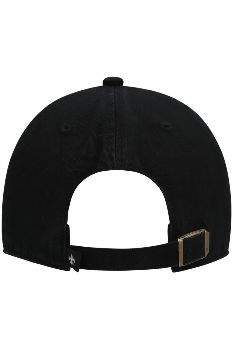 Men's '47 Black New Orleans Saints Clean Up Script Adjustable Hat, Alternate, color, Black