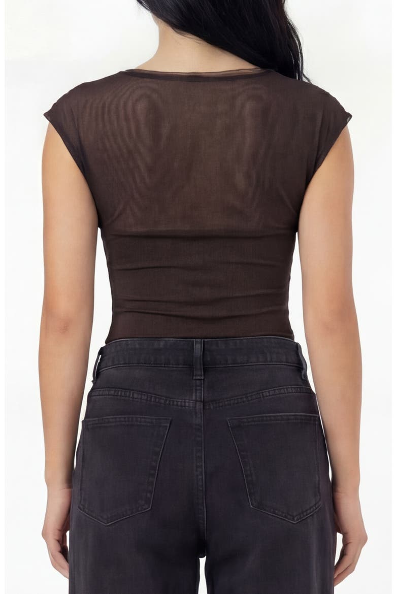 Fiona Mesh Top, Alternate, color, HOT FUDGE
