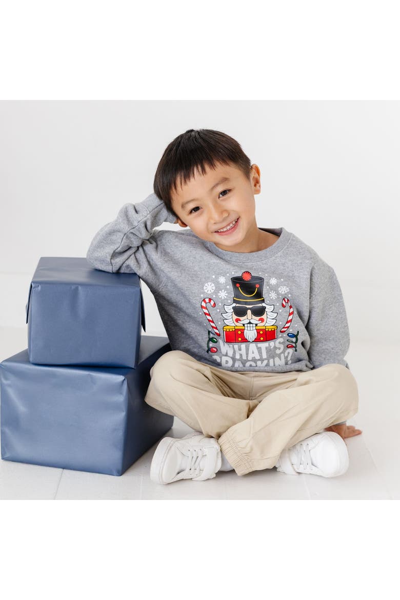 What's Crackin Christmas Sweatshirt, Alternate, color, Natural Grey