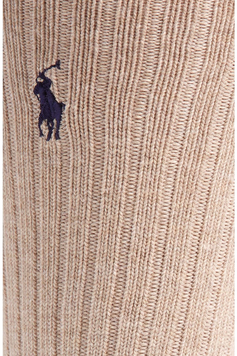 Rib Crew Socks, Alternate, color, TAUPE HEATHER