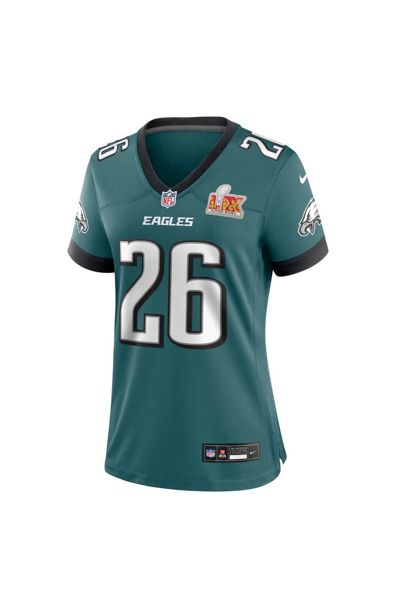 Nike Women's Nike Saquon Barkley Midnight Green Philadelphia Eagles Super Bowl LIX Game Player Jersey, Alternate, color, 