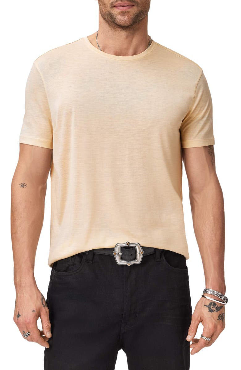 John Varvatos Amato Silk & Organic Cotton Crewneck T-Shirt, Main, color, Faded Twine