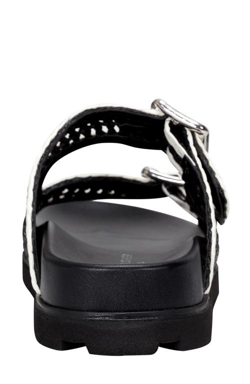 Marc Fisher Ltd Raffia Dual-buckle Sporty Sandals In Black