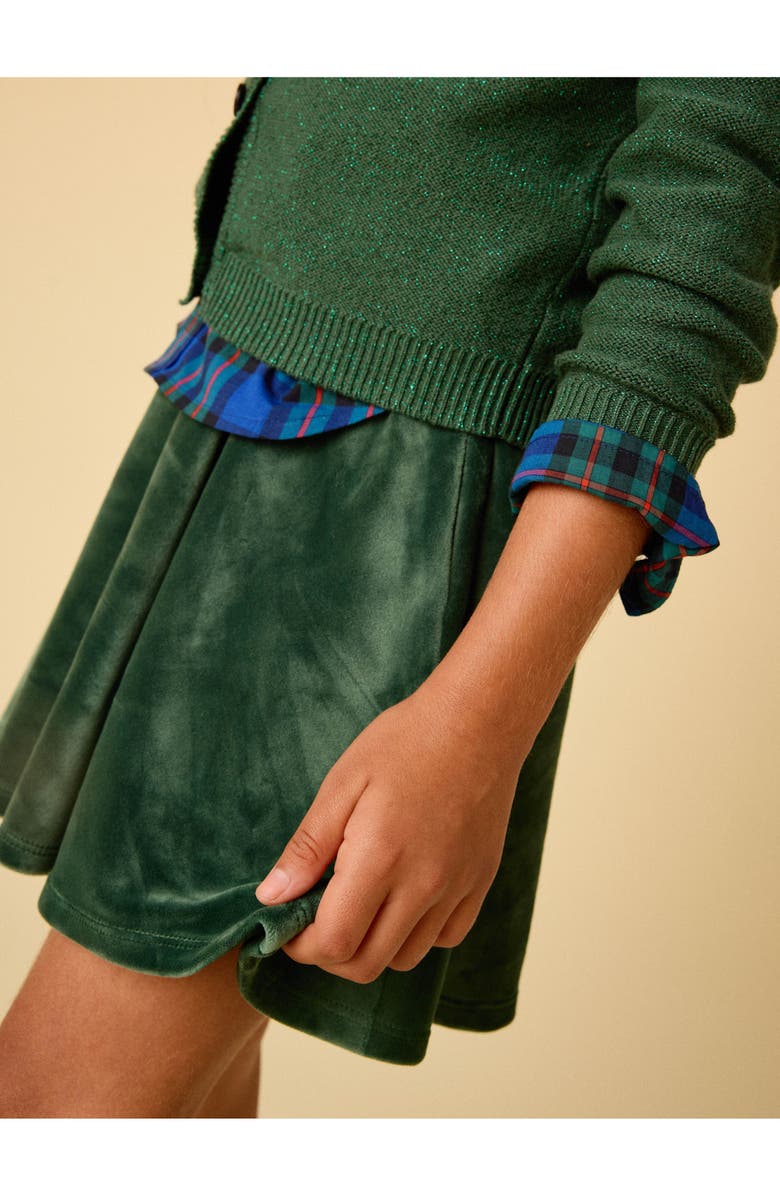 Tea Collection Velour Twirl Skirt, Alternate, color, Pineneedle