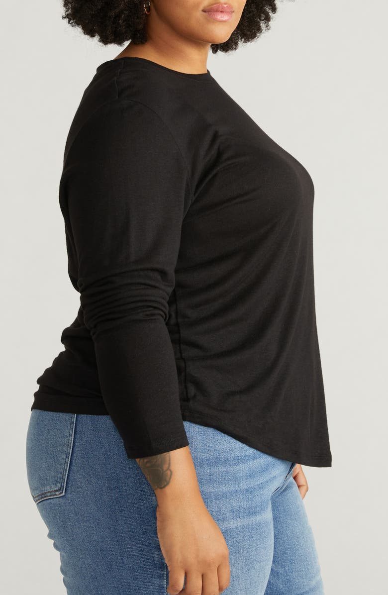 Universal Standard Breeze Long Sleeve Linen & Modal T-Shirt, Alternate, color,