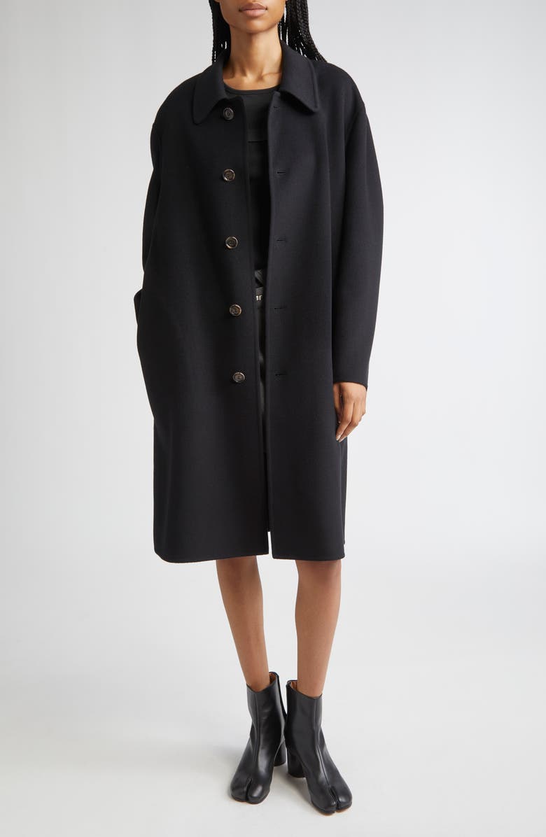 MM6 Maison Margiela Wool Double Face Coat, Alternate, color, Black