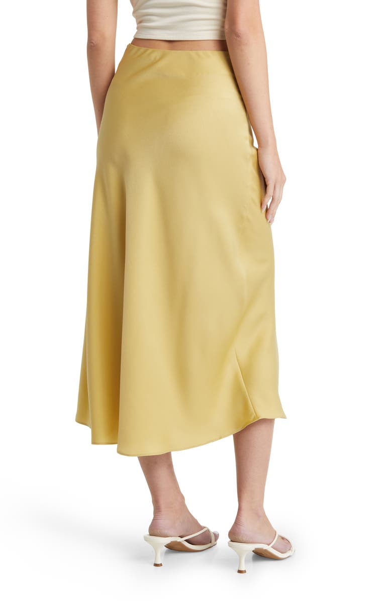 All in Favor Handkerchief Hem Satin Midi Skirt, Alternate, color,
