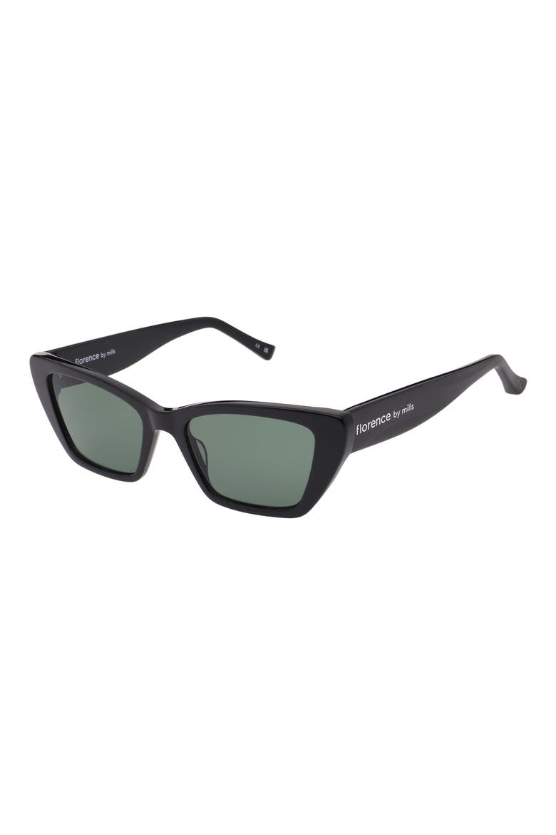 53mm Cat Eye Sunglasses, Alternate, color, GLOSS BLACK