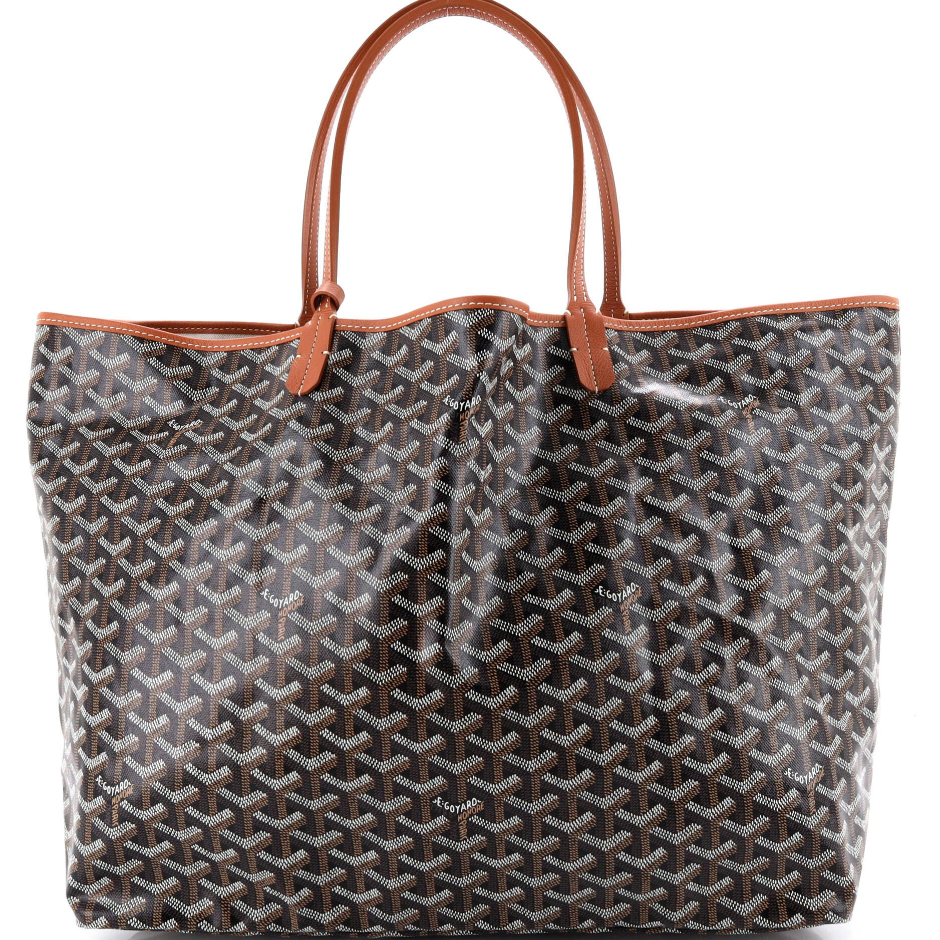 Pre-Owned Goyard Saint Louis Tote Coated Canvas GM, Alternate, color, Brown