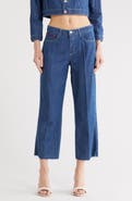 L'AGENCE Wanda High Waist Raw Hem Crop Wide Leg Jeans