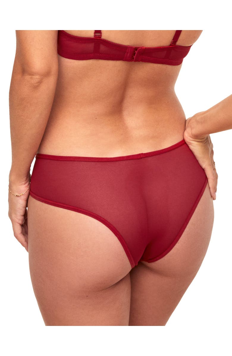 Adore Me Emmeline Cheeky Panties, Alternate, color, Dark Red
