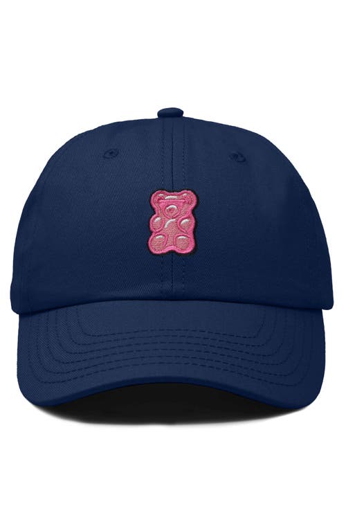 Dalix Pink Gummy Embroidered Casual Cap In Navy Blue