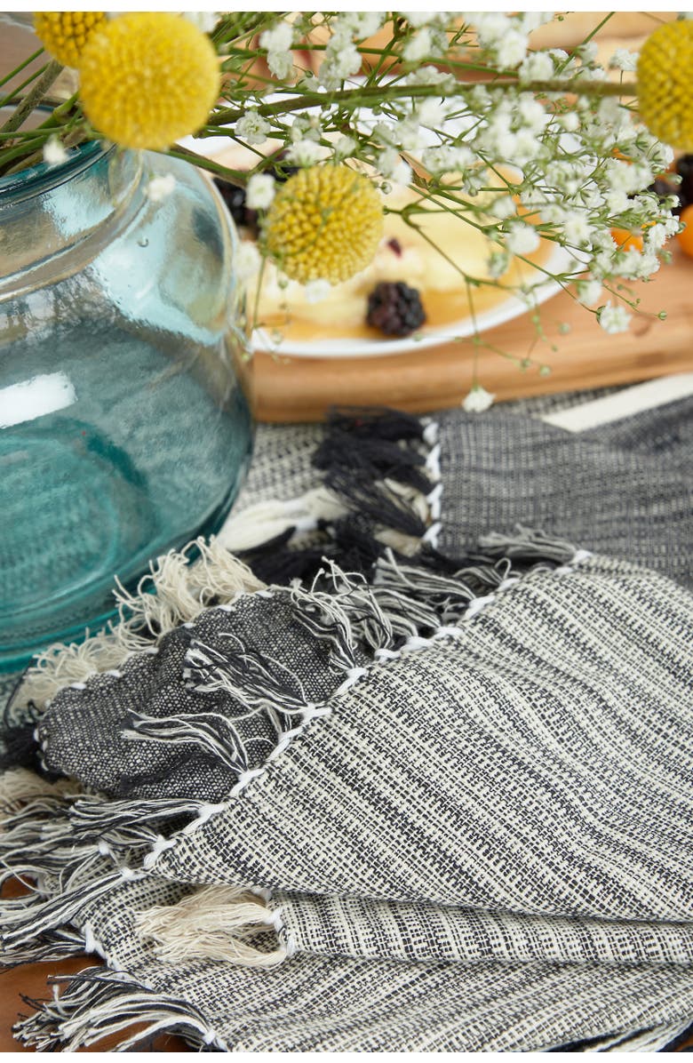 carol & frank Kerbey Onyx Cotton Napkin Set of 4, Alternate, color, Black